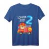 Kinder Geburtstag Feuerwehr Junge - Bär T-Shirt zum 2. Geburtstag, ideales Geschenk für kleine Feuerwehr-Fans und Geburtstagsparty