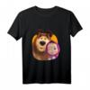 Masha and the Bear Duo together orange T-Shirt - Offizielles Kinder T-Shirt mit Masha und Bär Motiv
