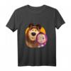 Masha and the Bear Duo together orange T-Shirt - Offizielles Kinder T-Shirt mit Masha und Bär Motiv
