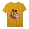 Masha and the Bear Duo together orange T-Shirt - Offizielles Kinder T-Shirt mit Masha und Bär Motiv