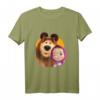 Masha and the Bear Duo together orange T-Shirt - Offizielles Kinder T-Shirt mit Masha und Bär Motiv