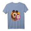 Masha and the Bear Duo together orange T-Shirt - Offizielles Kinder T-Shirt mit Masha und Bär Motiv