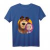 Masha and the Bear Duo together orange T-Shirt - Offizielles Kinder T-Shirt mit Masha und Bär Motiv