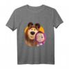 Masha and the Bear Duo together orange T-Shirt - Offizielles Kinder T-Shirt mit Masha und Bär Motiv