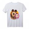 Masha and the Bear Duo together orange T-Shirt - Offizielles Kinder T-Shirt mit Masha und Bär Motiv