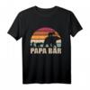 Papa Bär 3 Kinder Vatertag T-Shirt - Personalisiertes Geschenk für Väter mit mehreren Kindern