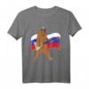 Bär T-Shirt Herren mit Russland Flagge, Balalaika & Ushanka - Witziges Cartoon Shirt als patriotisches Geschenk für Russlandfans