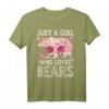 Niedliches Mädchen T-Shirt mit Bären- und Blumenmotiv - Perfekt für Tierliebhaberinnen und Zootierfans