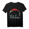 I Hate People Vintage Retro Bär T-Shirt - Humorvolles Statement Shirt mit Tiermotiv und klassischem Design