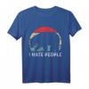 I Hate People Vintage Retro Bär T-Shirt - Humorvolles Statement Shirt mit Tiermotiv und klassischem Design