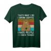 Drink Coffee I Hate People And I Know Things Bär Geschenk T-Shirt – Lustiges Kaffee T-Shirt für Morgenmuffel und Büro-Kollegen zum Geburtstag, Weihnachten & besonderen Anlässen
