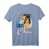 HapFrog Hundeliebhaber T-Shirt mit Süßem Rough Collie - Team Collie Statement für Hundefans