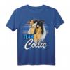 HapFrog Hundeliebhaber T-Shirt mit Süßem Rough Collie - Team Collie Statement für Hundefans