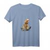 Damen Reptilien T-Shirt mit Bartagame und V-Ausschnitt - Exotischer Haustier-Print für Tierliebhaberinnen