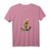 Damen Reptilien T-Shirt mit Bartagame und V-Ausschnitt - Exotischer Haustier-Print für Tierliebhaberinnen