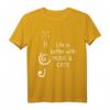 Life Is Better With Music & Cats - Katzenliebhaber T-Shirt für Musiker, Sänger & Katzenfans, perfekt als Geschenk für Katzenmama & Katzenpapa