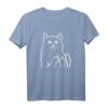 Freche Katze mit Mittelfinger Design für Katzenliebhaber - Lustiges T-Shirt als Geschenk zum Geburtstag oder Weihnachten