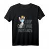 Damen Lustiges Bengal Katze mit Schutzmaske Keep your Distance T-Shirt – Perfektes Design für Katzenliebhaberinnen, Damen und Katzenbesitzer