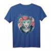Weiße Bengalische Tiger Blume Krone - Exotisches Tierliebhaber T-Shirt mit Frühlingsmotiven für Damen