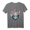 Weiße Bengalische Tiger Blume Krone - Exotisches Tierliebhaber T-Shirt mit Frühlingsmotiven für Damen