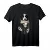 Nettes Border Collie Hund T-Shirt in Schwarz-Weiß – Klassisch geschnitten, ideal für Hundeliebhaber und Tierfreunde