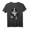 Nettes Border Collie Hund T-Shirt in Schwarz-Weiß – Klassisch geschnitten, ideal für Hundeliebhaber und Tierfreunde