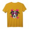 Valentinstag Border Collie Shirt mit Herz – Lustiges Hunde Gesicht T-Shirt für Collie-Liebhaber und Hundebesitzer