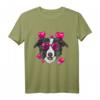 Valentinstag Border Collie Shirt mit Herz – Lustiges Hunde Gesicht T-Shirt für Collie-Liebhaber und Hundebesitzer