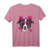 Valentinstag Border Collie Shirt mit Herz – Lustiges Hunde Gesicht T-Shirt für Collie-Liebhaber und Hundebesitzer
