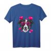 Valentinstag Border Collie Shirt mit Herz – Lustiges Hunde Gesicht T-Shirt für Collie-Liebhaber und Hundebesitzer