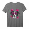 Valentinstag Border Collie Shirt mit Herz – Lustiges Hunde Gesicht T-Shirt für Collie-Liebhaber und Hundebesitzer