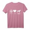Peace, Love, Border Terrier T-Shirt – Hundeliebhaber Geschenk für Border Terrier Fans, Britische Hunderasse & Tierliebhaber