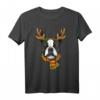 Boston Terrier Weihnachtsshirt Xmas Rentier Haustier Hundeliebhaber T-Shirt – Lustiges Weihnachtsgeschenk für Hundeliebhaber und Tierfreunde