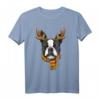 Boston Terrier Weihnachtsshirt Xmas Rentier Haustier Hundeliebhaber T-Shirt – Lustiges Weihnachtsgeschenk für Hundeliebhaber und Tierfreunde