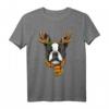Boston Terrier Weihnachtsshirt Xmas Rentier Haustier Hundeliebhaber T-Shirt – Lustiges Weihnachtsgeschenk für Hundeliebhaber und Tierfreunde