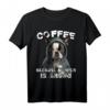 Kaffee Humor Lustiges Sarkasmus Boston Terrier T-Shirt – Witziges Hundemotiv für Tierliebhaber und Kaffeefans