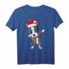 Dabbing Boston Terrier Santa Christmas T-Shirt für Kids, Boys & Tierliebhaber - Lustiges Xmas Shirt für Hundeliebhaber, Tänzer & Party-Outfit