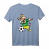 Dabbing Dog Brasilien Fußball T-Shirt mit Nationalflagge - Lustiges Design für Fußballfans, Spieler & Trainer als Geschenk zu Geburtstag & Weihnachten