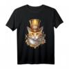 Steampunk Katze T-Shirt mit Zahnrädern & viktorianischem Stil - Exklusives Design für Liebhaber alternativer Mode & Steampunk-Geschenke