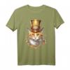 Steampunk Katze T-Shirt mit Zahnrädern & viktorianischem Stil - Exklusives Design für Liebhaber alternativer Mode & Steampunk-Geschenke