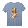 Steampunk Katze T-Shirt mit Zahnrädern & viktorianischem Stil - Exklusives Design für Liebhaber alternativer Mode & Steampunk-Geschenke
