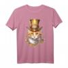 Steampunk Katze T-Shirt mit Zahnrädern & viktorianischem Stil - Exklusives Design für Liebhaber alternativer Mode & Steampunk-Geschenke