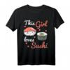 Kawaii Sushi Geschenk für Damen & Kinder - Japan Style Lachs & Wasabi T-Shirt für Sushi-Liebhaber