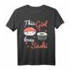 Kawaii Sushi Geschenk für Damen & Kinder - Japan Style Lachs & Wasabi T-Shirt für Sushi-Liebhaber