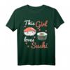 Kawaii Sushi Geschenk für Damen & Kinder - Japan Style Lachs & Wasabi T-Shirt für Sushi-Liebhaber
