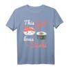 Kawaii Sushi Geschenk für Damen & Kinder - Japan Style Lachs & Wasabi T-Shirt für Sushi-Liebhaber