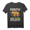 HapFrog T-Shirt mit Faultier - Positiv auf müde getestet, lustiges Geschenk für Männer und Frauen