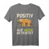 HapFrog T-Shirt mit Faultier - Positiv auf müde getestet, lustiges Geschenk für Männer und Frauen