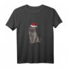Britisch Kurzhaar Katze mit Weihnachtsmütze T-Shirt – Lustiges und süßes Katzenmotiv für Katzenliebhaber und Tierfreunde zu Weihnachten