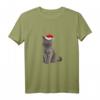 Britisch Kurzhaar Katze mit Weihnachtsmütze T-Shirt – Lustiges und süßes Katzenmotiv für Katzenliebhaber und Tierfreunde zu Weihnachten